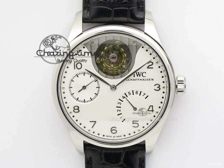 MIROTIME 0413 ZeroBulk Portuguese Real PR IW500715 SS AZF 1:1 Best Edition White Blue Dial on Blue Leather Strap A 7034